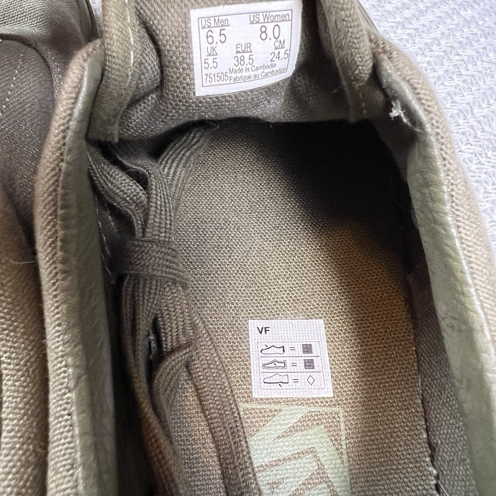 Vans‎ Era Sneakers Womens 8 Olive Green Canvas Gold Eyelets Low Top Shoes - Picture 9 of 10